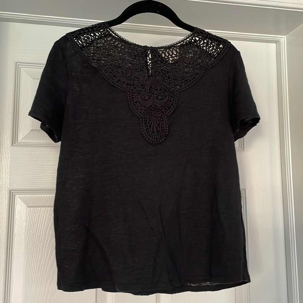 Women’s Sezane Black Linen Top